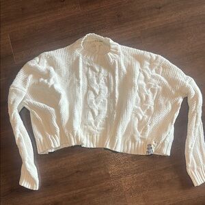 We the Free White Cable Knit Sweater